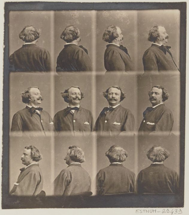 "Revolving Self Portrait" by Nadar, circa 1865