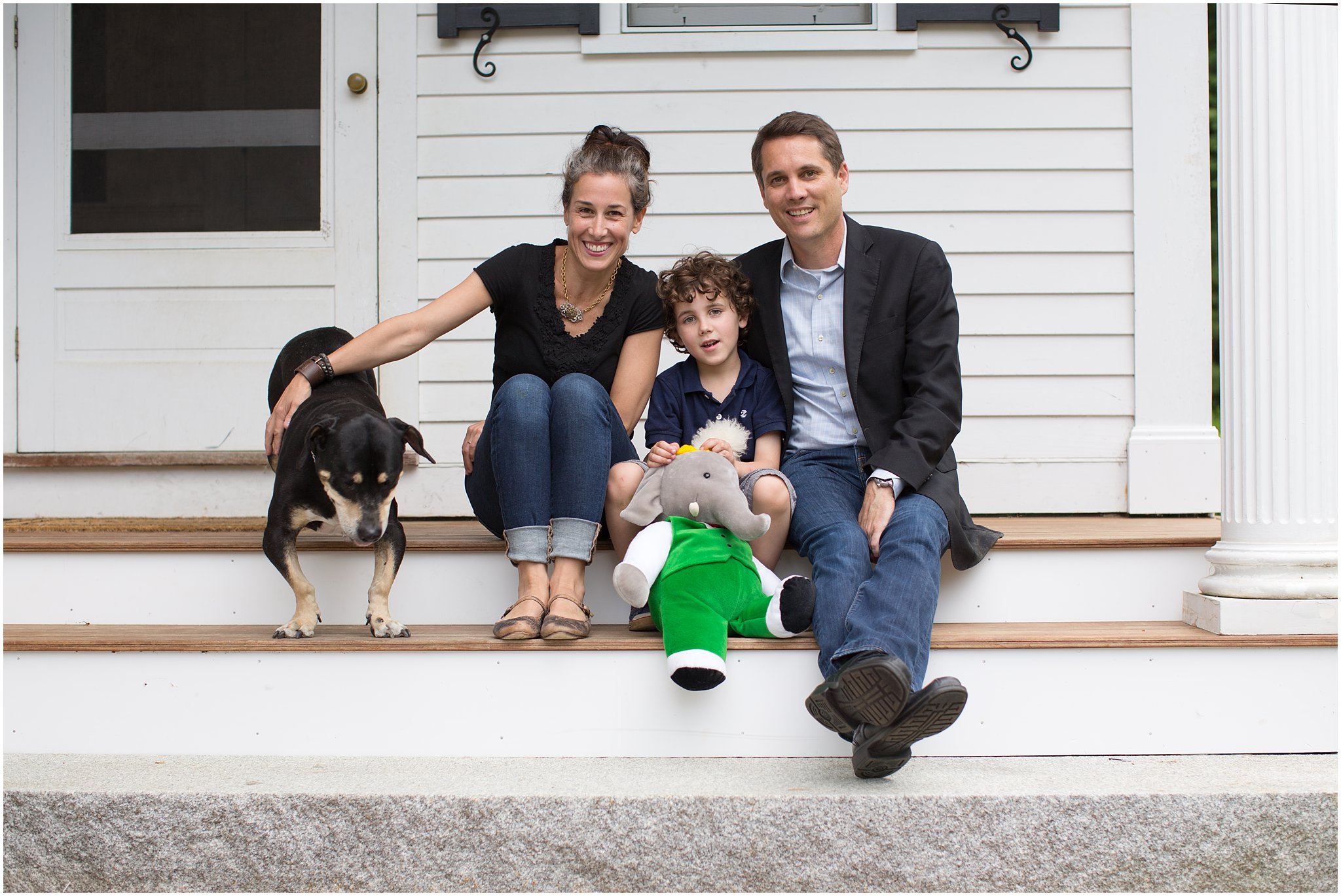 family portrait with dog