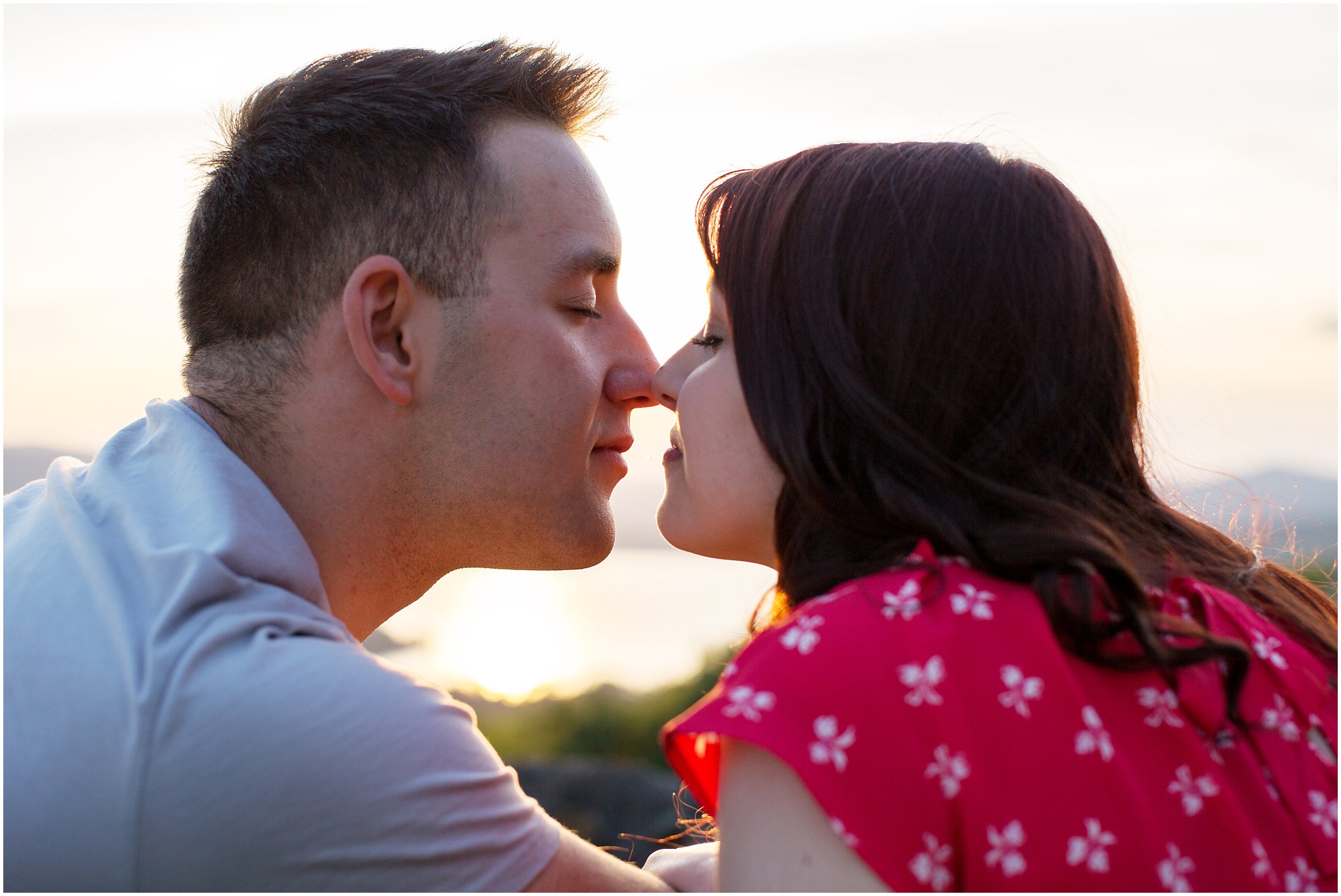 Couple Kissing at Sunset
