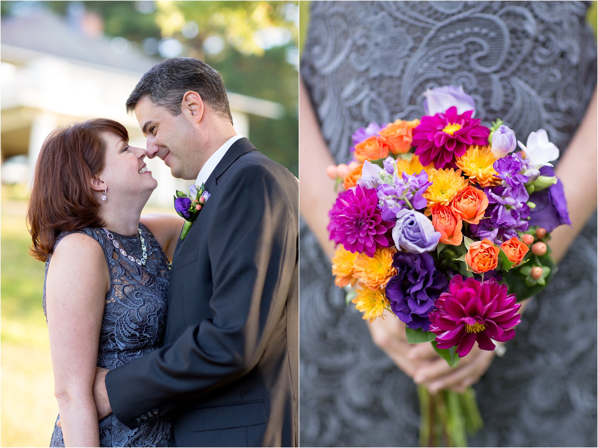 Just Married and Bridal Bouquet