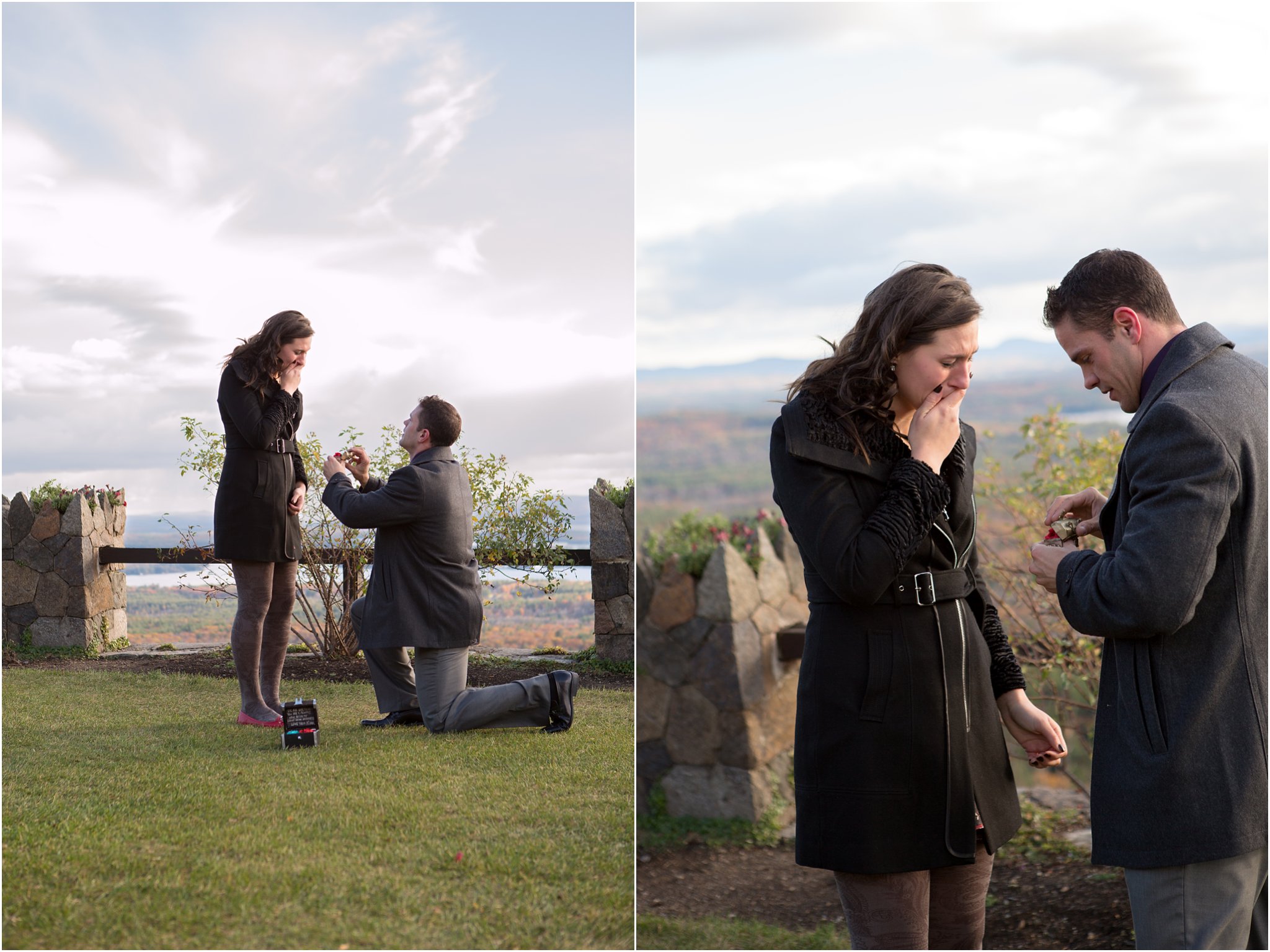Marriage proposal at Castle in the Clouds, NH