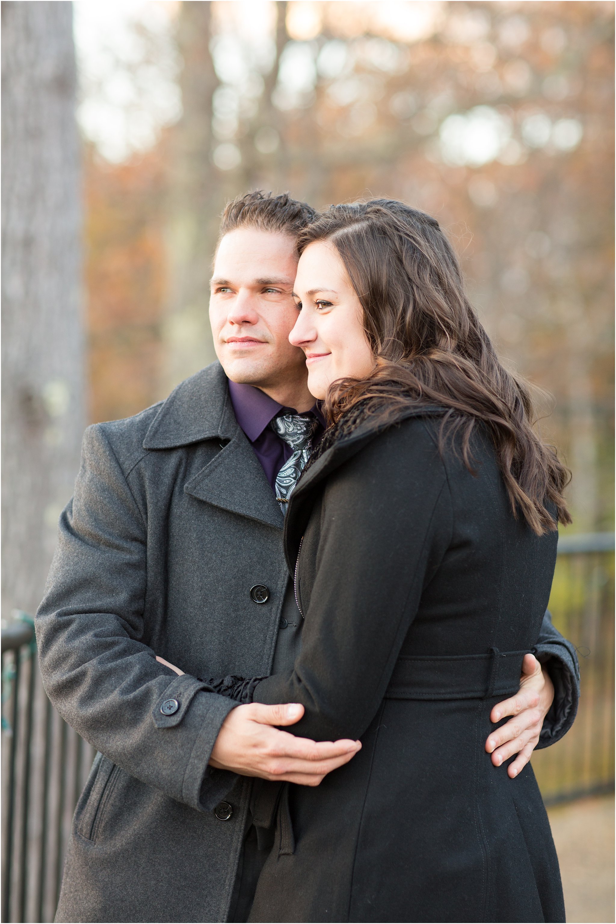Engaged couple at Castle in the Clouds in October