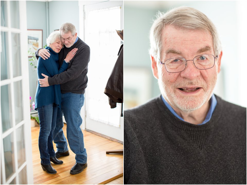 husband and wife, hugging