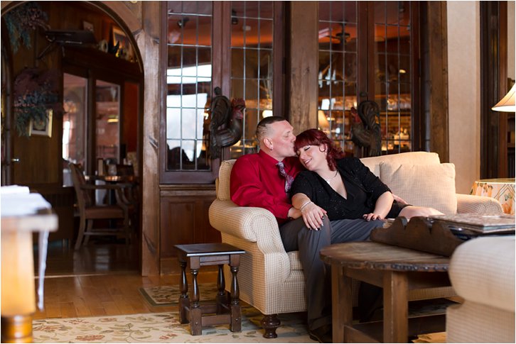 Newlyweds in front of Three Cocks Pub