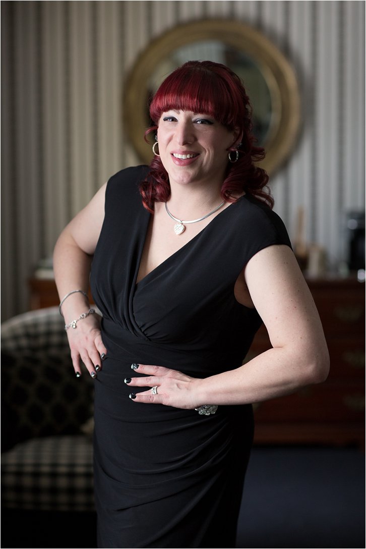 Bride with black dress and red hair