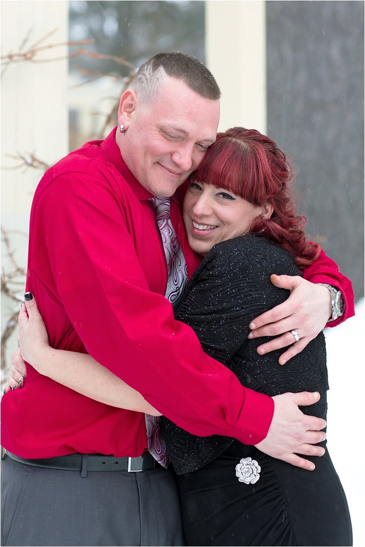 Bride & Groom Outside in Winter