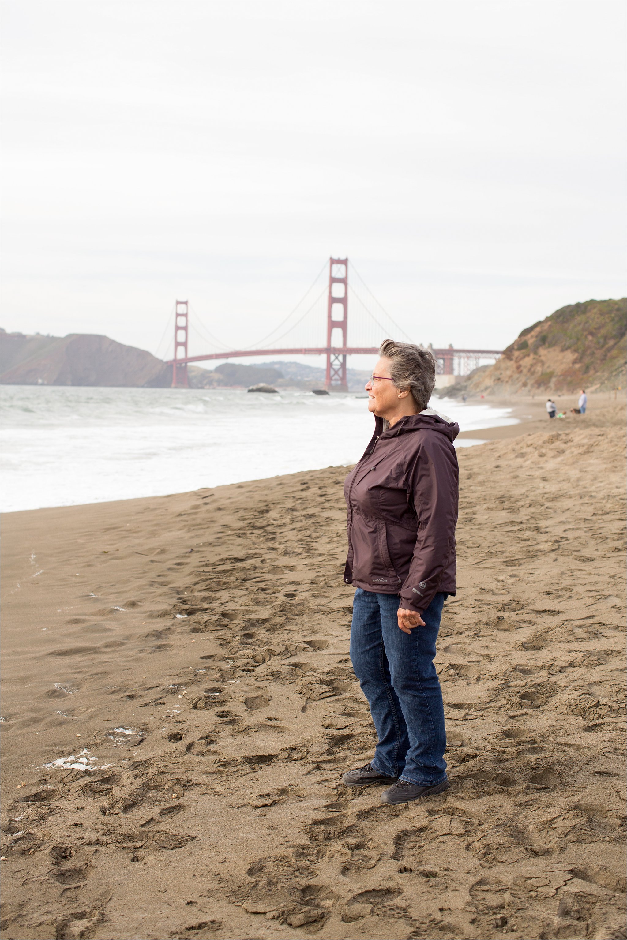 Mom at Baker Beach, San Francisco