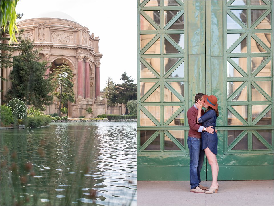 Palace of Fine Arts and Couple by Green Doors