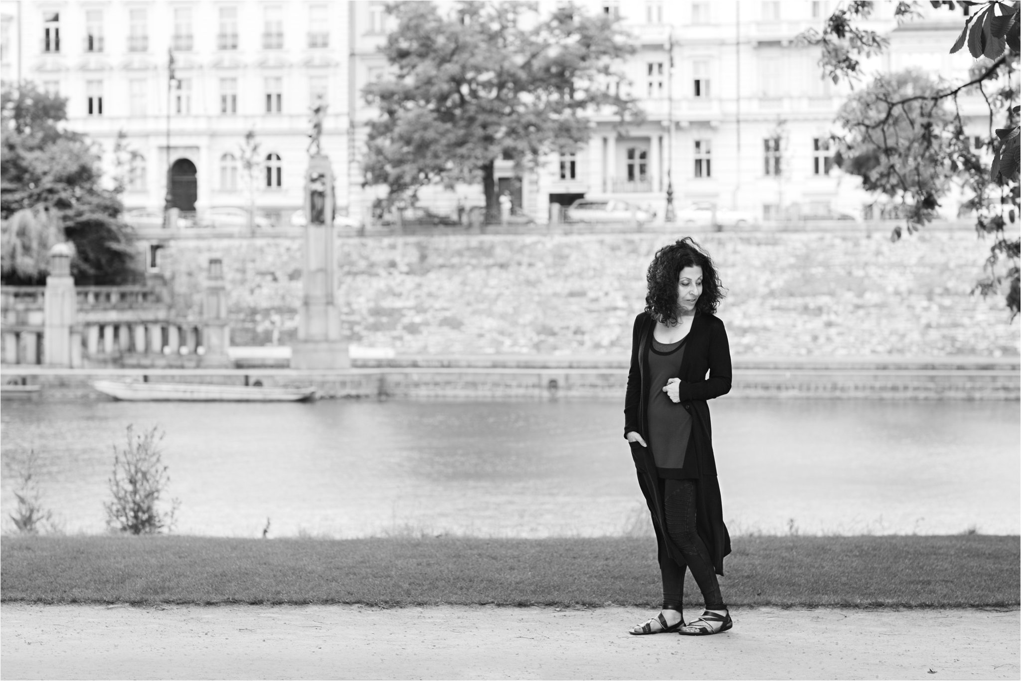 Black and White Portrait on the River Vltava (C) Maundy Mitchell