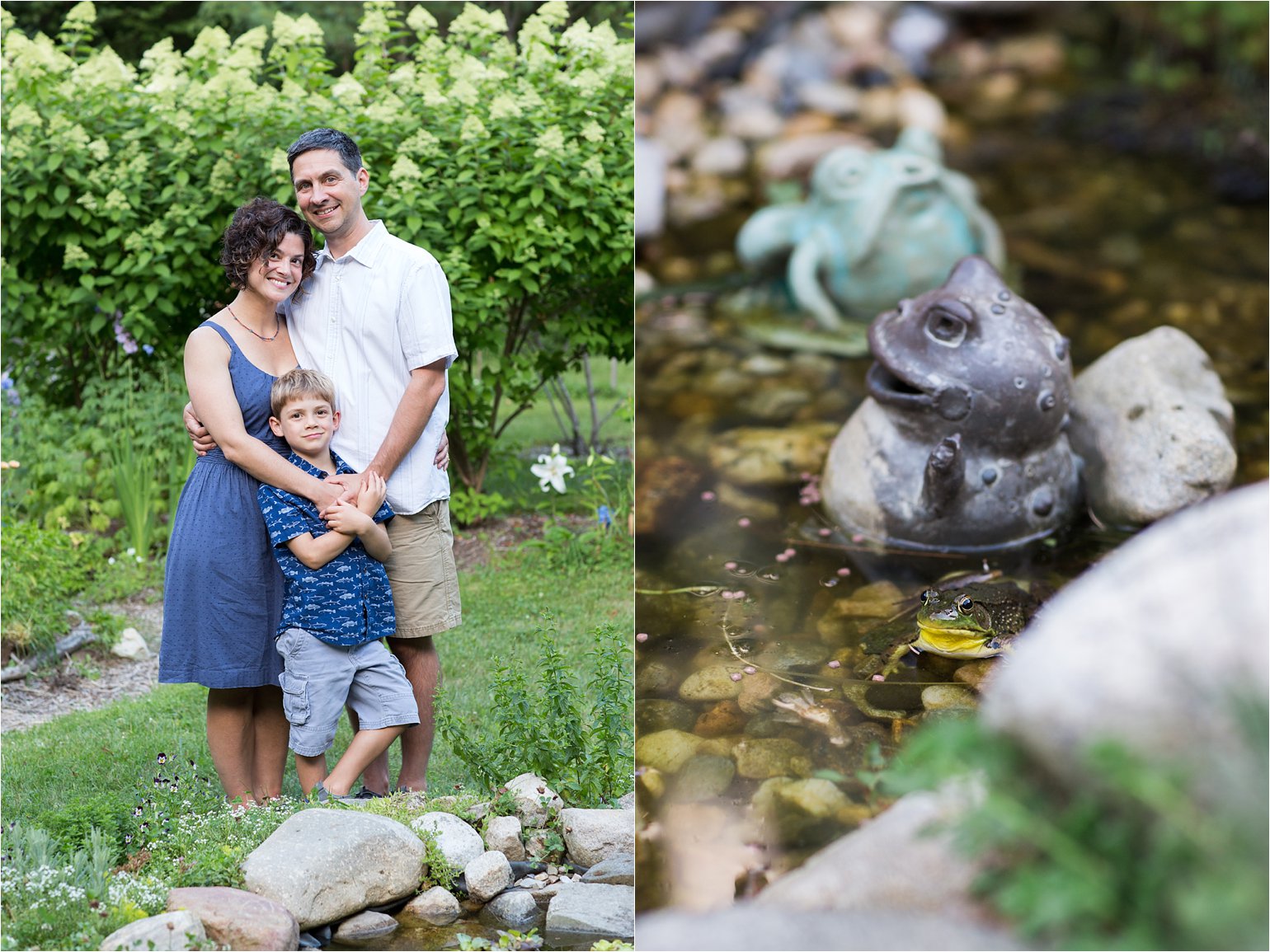 Family in Garden / Three Frogs © 2015 Maundy Mitchell