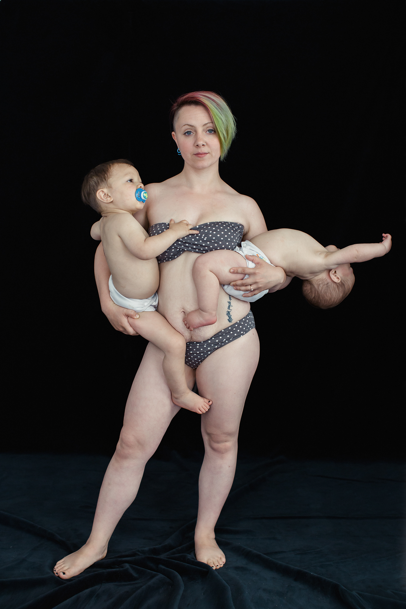 Portrait of Mother with Two Baby Sons