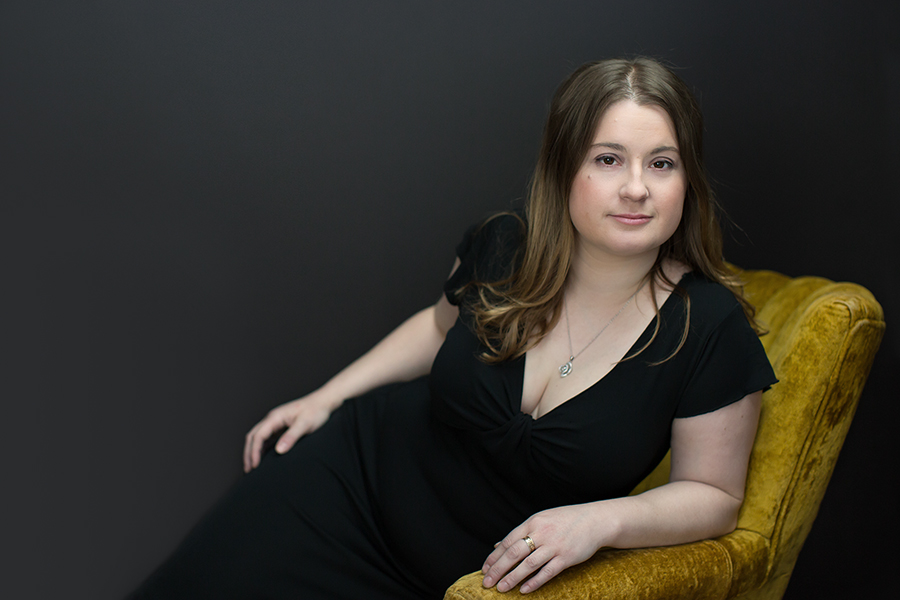Portrait of Yvonne in Gold Chair