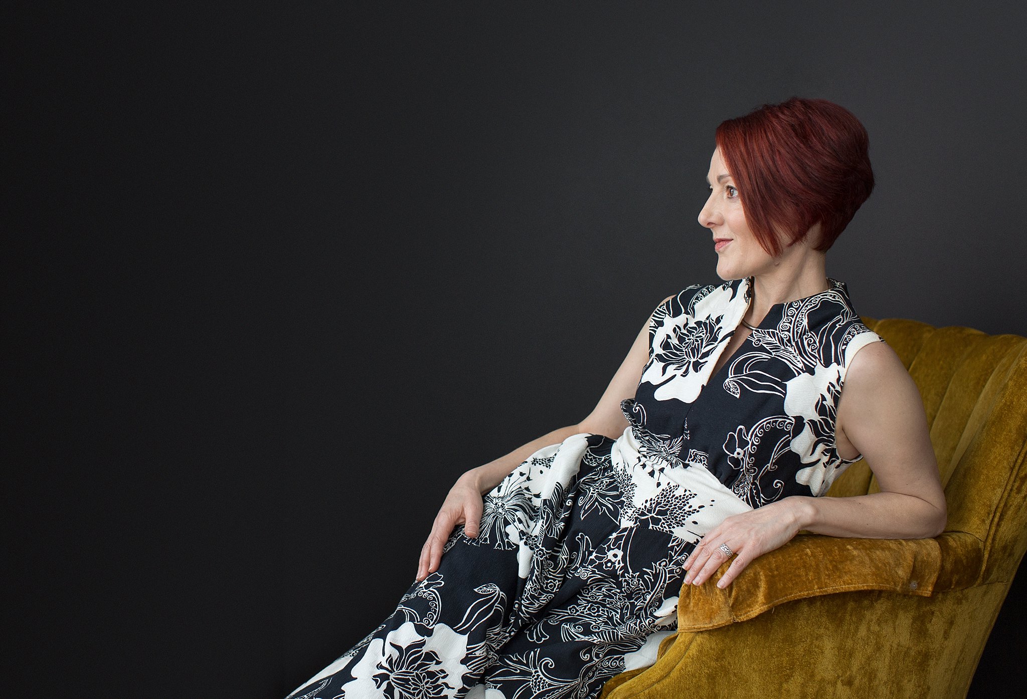 Jane in Gold Chair Wearing 1960s Jumpsuit_0015.jpg