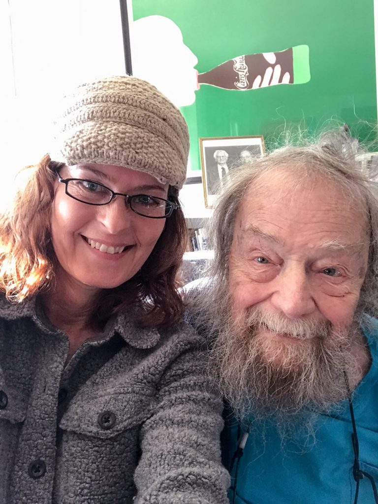 Maundy Mitchell with Donald Hall