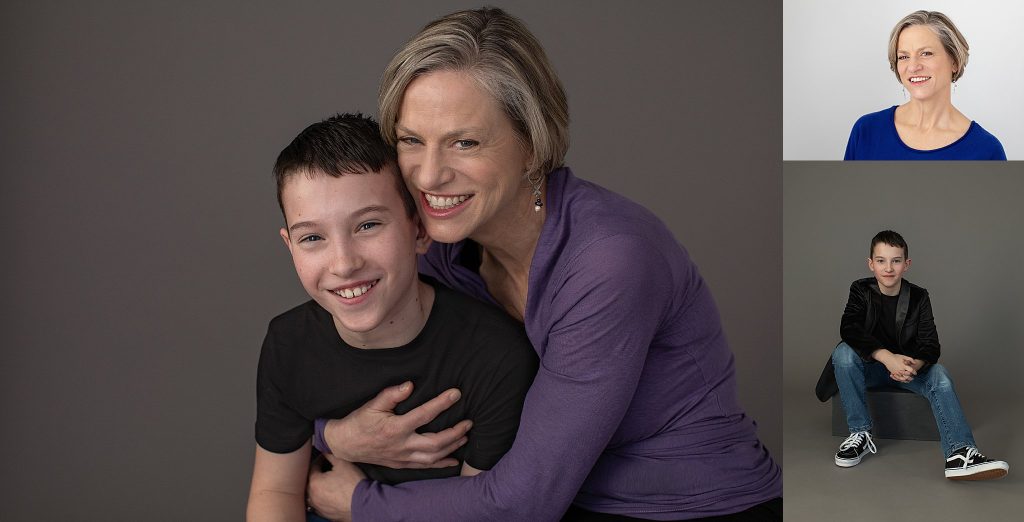 Photos of a mother and son at a Plymouth NH photo studio