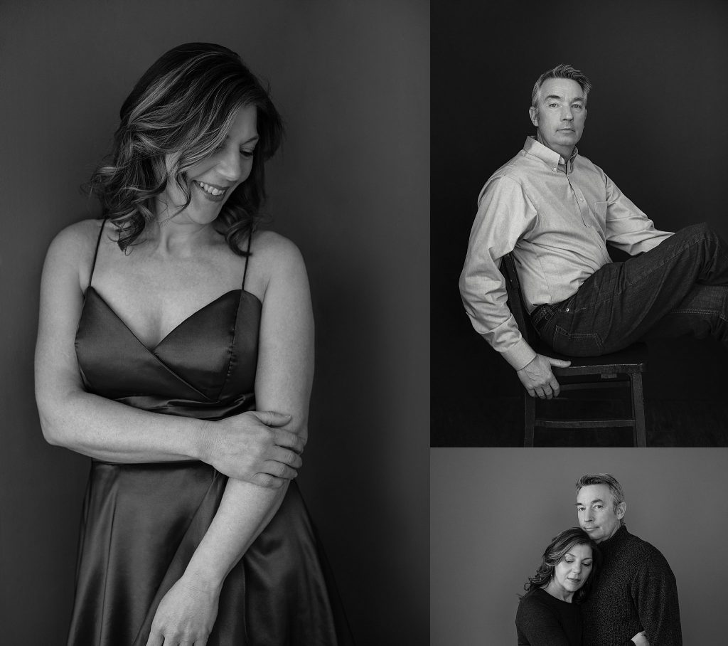 Black and white studio portraits in New Hampshire