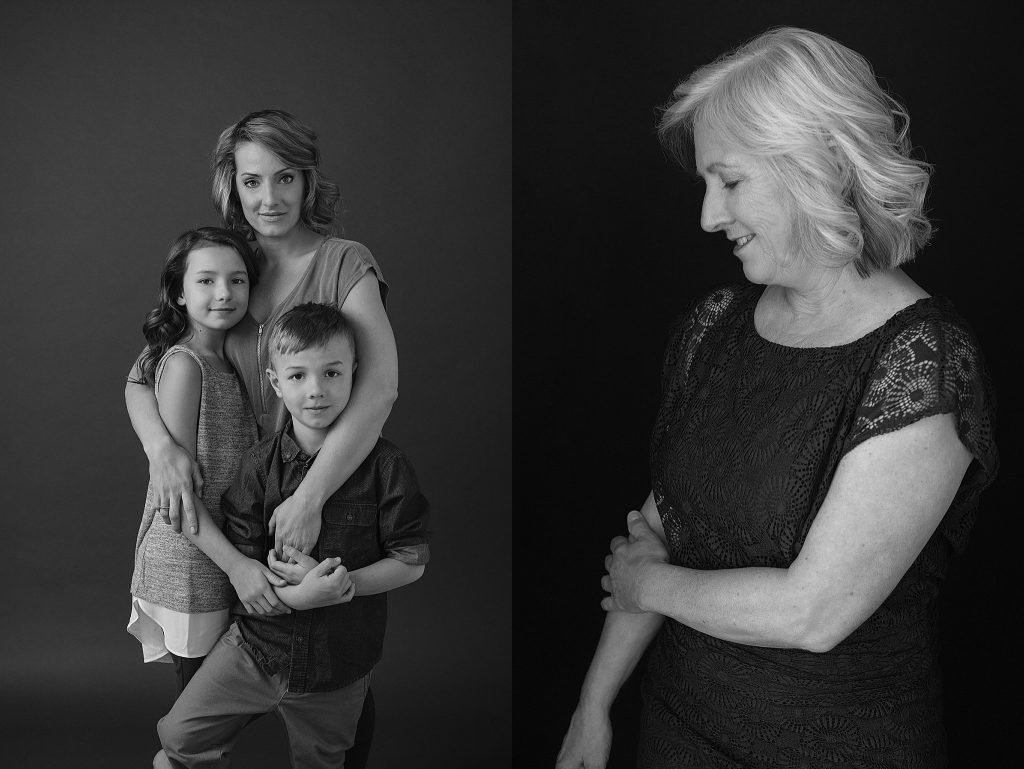 Black and white family portraits