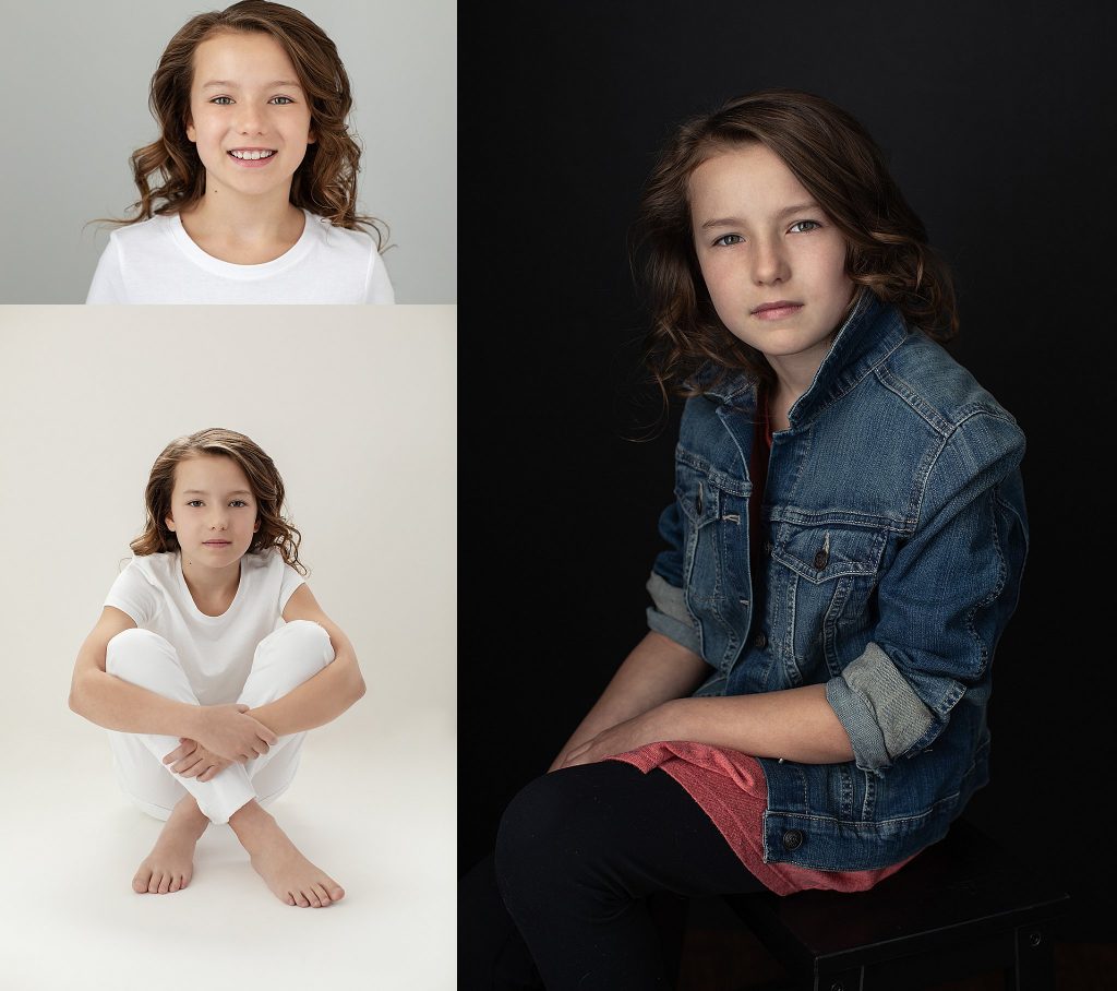 Leah in white and Leah in denim jacket