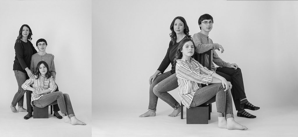 Black and white family photos