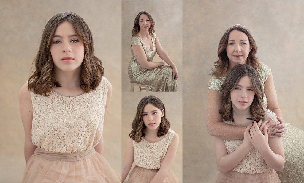 Warm, backlit portraits of a mother and daughter