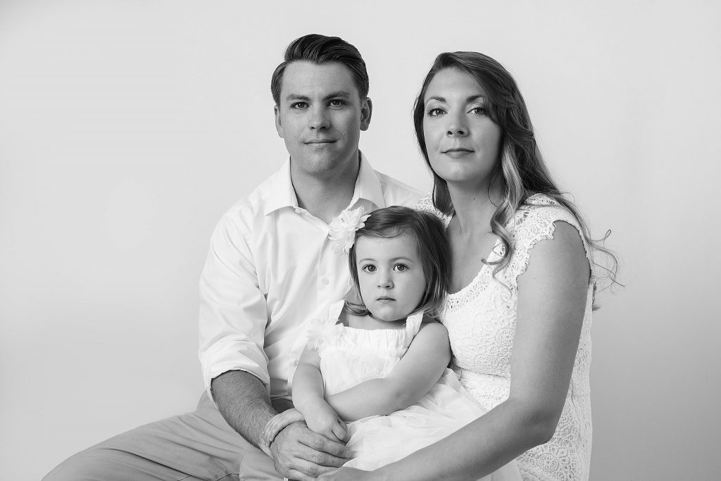 Family photo in black and white