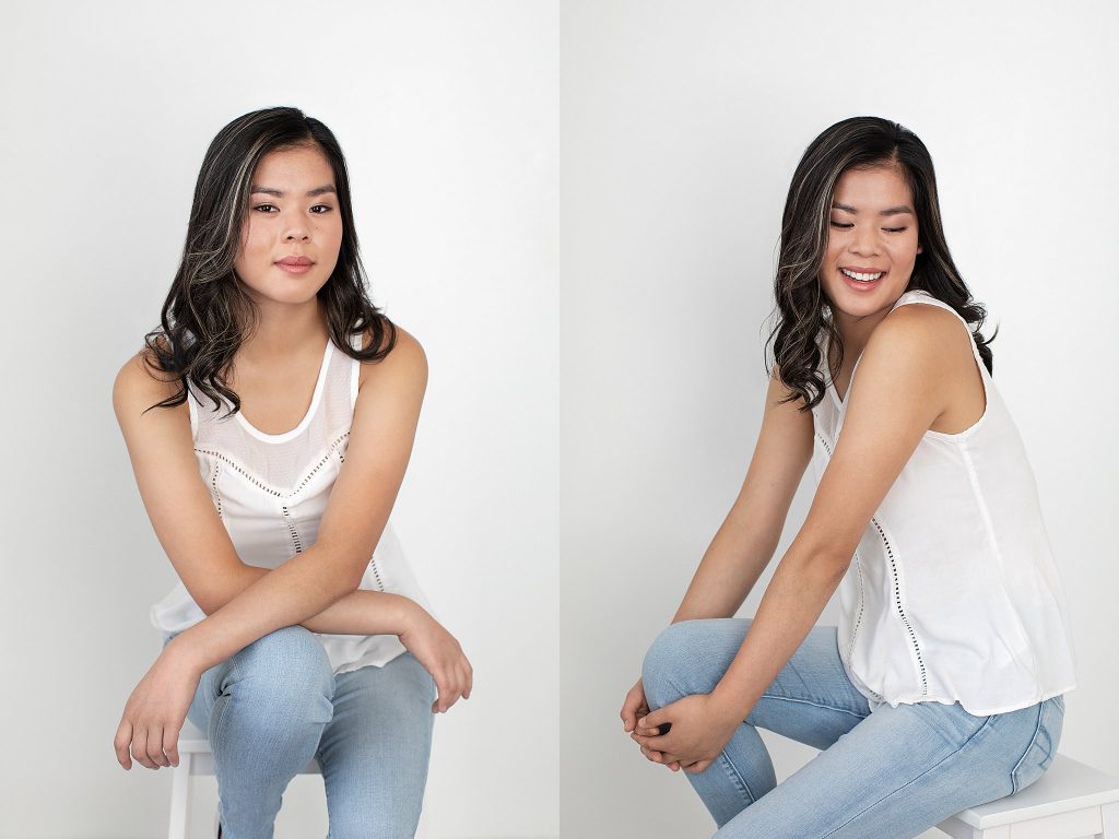 Senior photos on white background