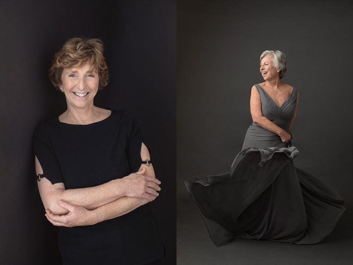 Portraits of best friends Jean and Rosemary, laughing and dancing
