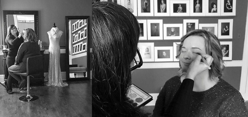 Behind the scenes  - hair and makeup by Melissa Hanson