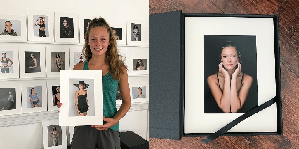 Abby's print reveal session and linen folio box