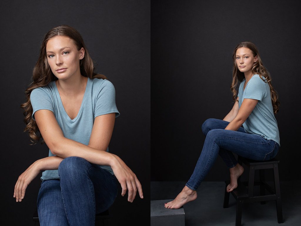 NH studio portraits - Abby in jeans and t-shirt