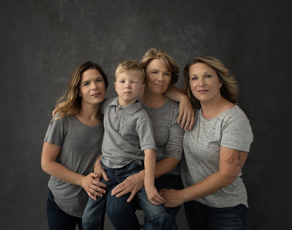 Family portrait photographer Maundy Mitchell in Plymouth, NH - Casual, Vanity Fair-inspired family photo