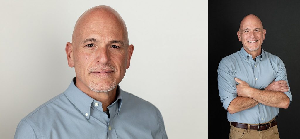 Headshots for business professional - white background and black background
