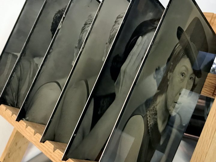 tintype portraits in the drying rack