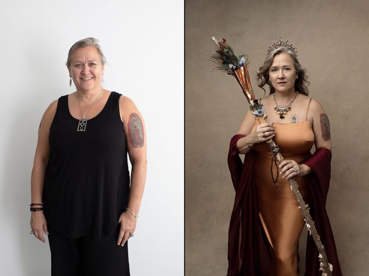 Same day before and after photos of Mary Francis - part of the Unforgettable: the Over 50 Revolution campaign