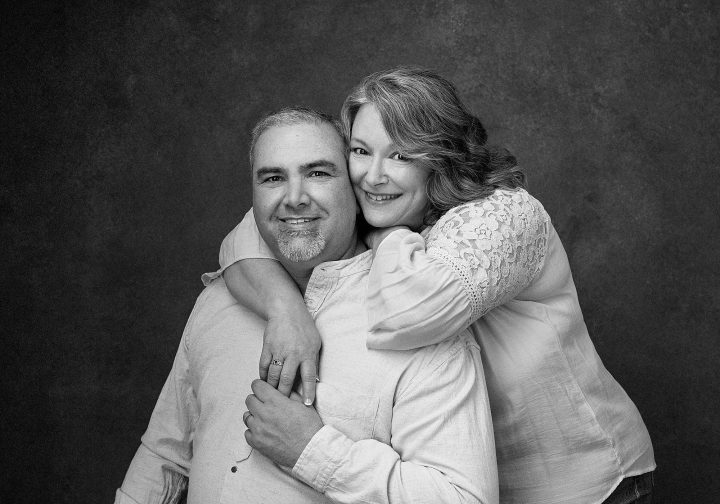 Black and white portrait of Nicole and Tim for Nicole's portrait session Extraordinary: the Over 50 Revolution
