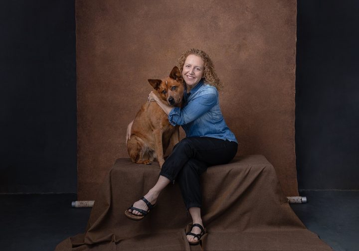 A portrait of Jessie with her dog for Extraordinary: the Over 50 Revolution
