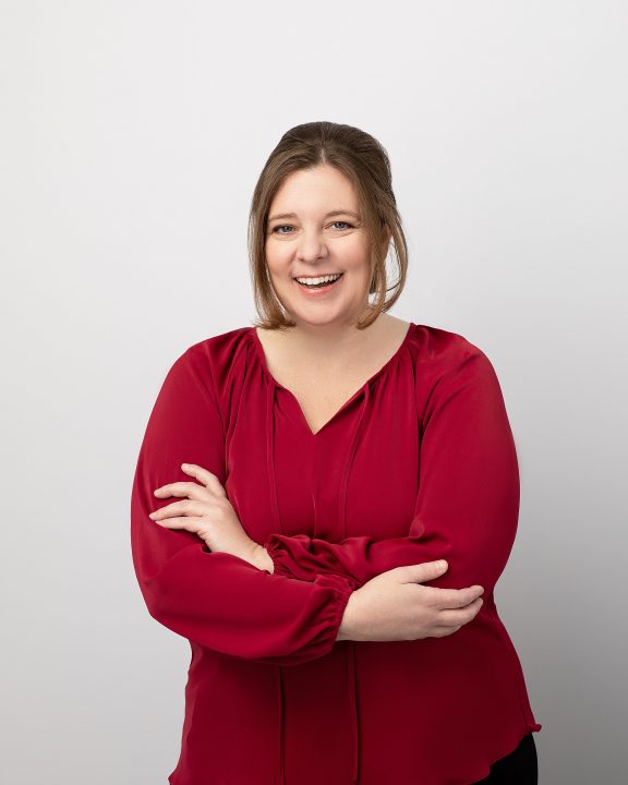 Personal branding portrait with white background for new Realtor Patty Park