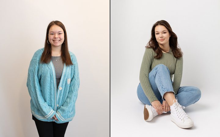 Before and After professional lighting, styling, and direction - photo of a teenage actor