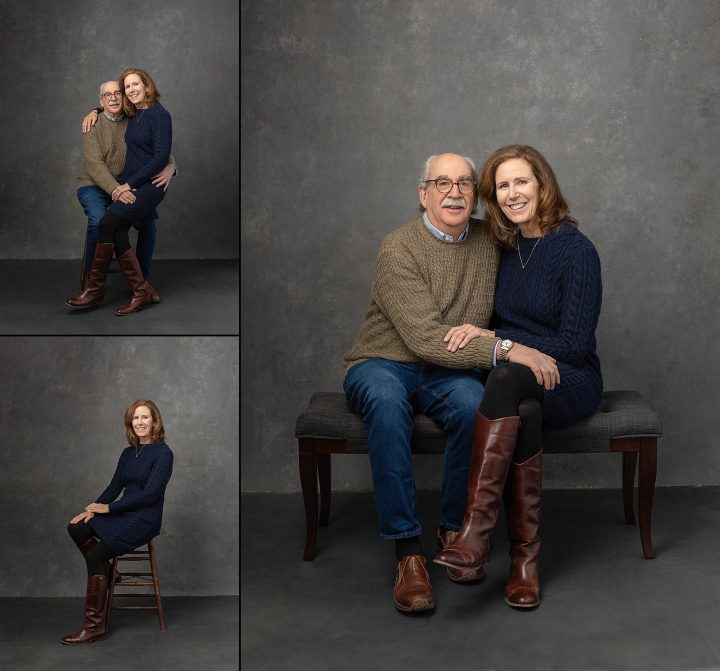 Three photos of Robin and her husband, Michael