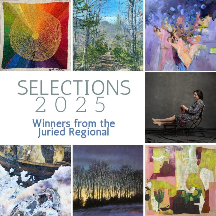 Library Arts Center postcard collage for Selections 2025 exhibit