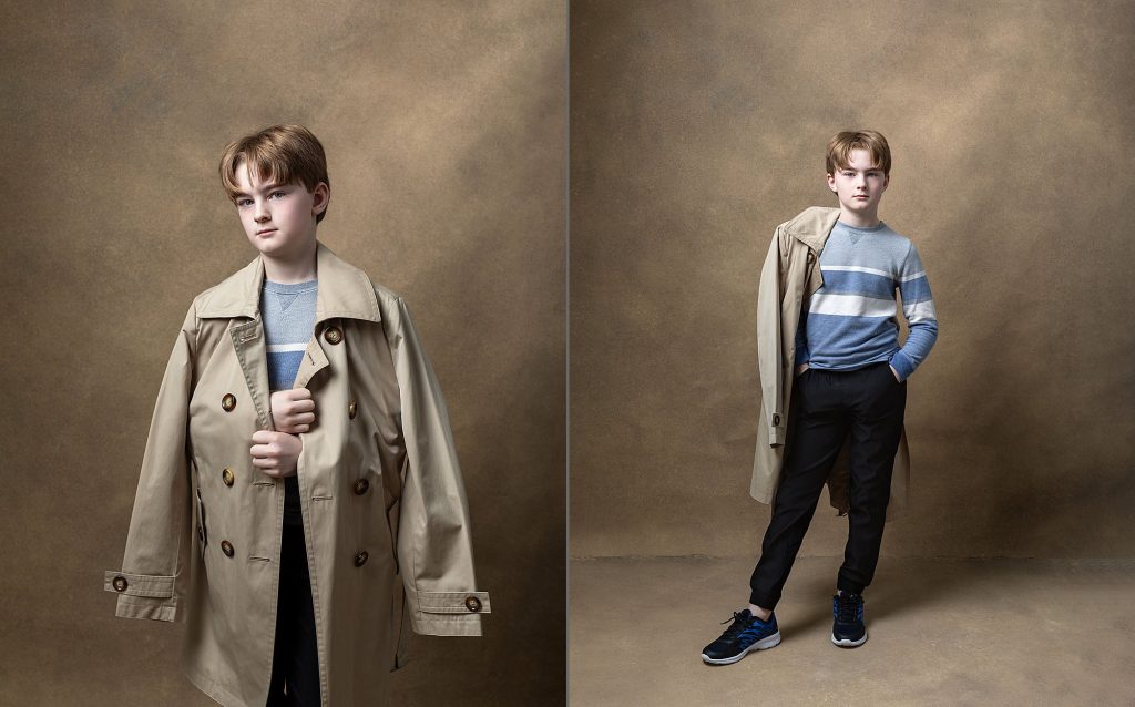 Two portraits of a boy from his Mother & Son Portrait Experience at Maundy Mitchell Photography in Plymouth, NH