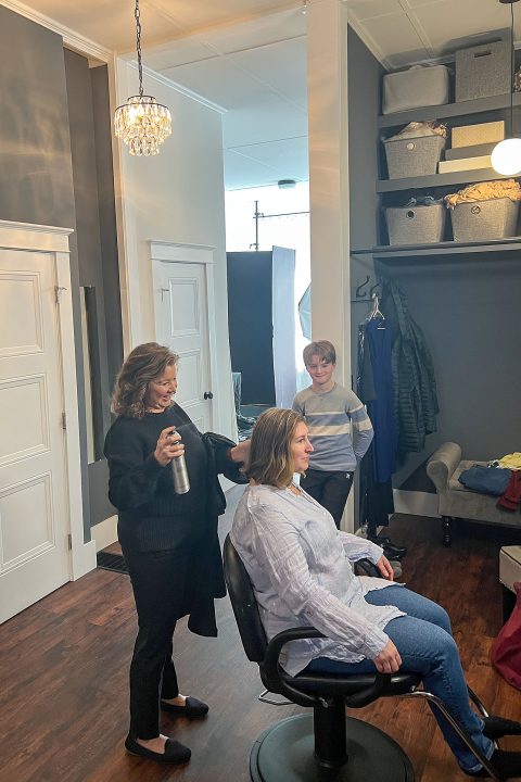 Mother and son portrait experience at Maundy Mitchell Photography - behind the scenes