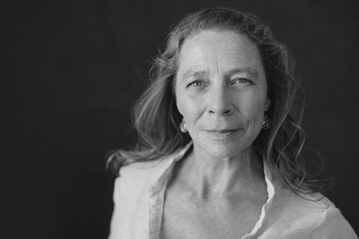 Black and white portrait of a woman in her 60s