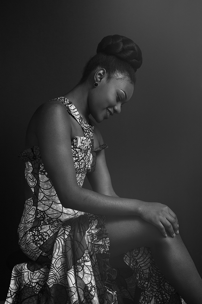 Black & White Portrait in African Dress