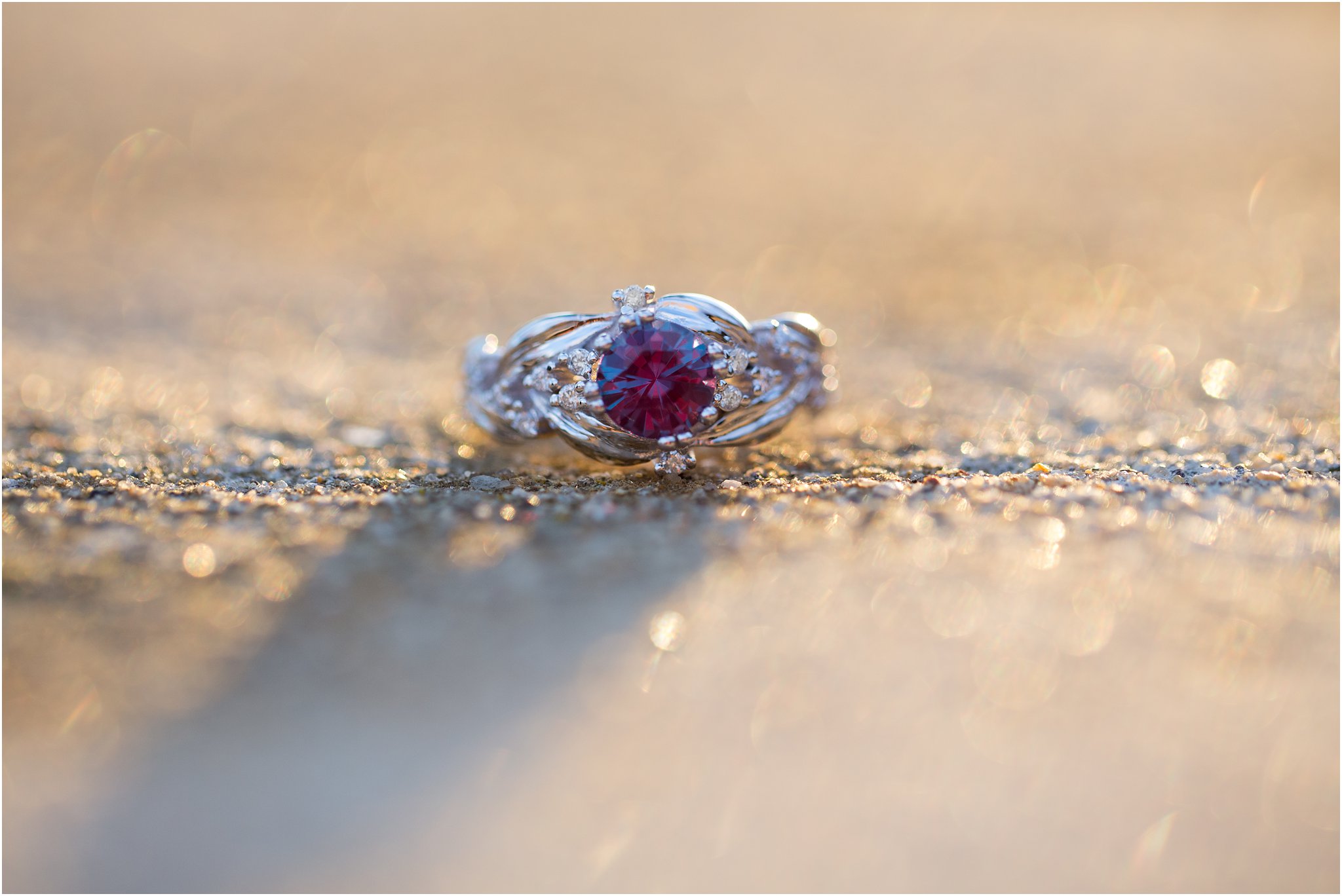Alexandrite and Diamond Engagement Ring