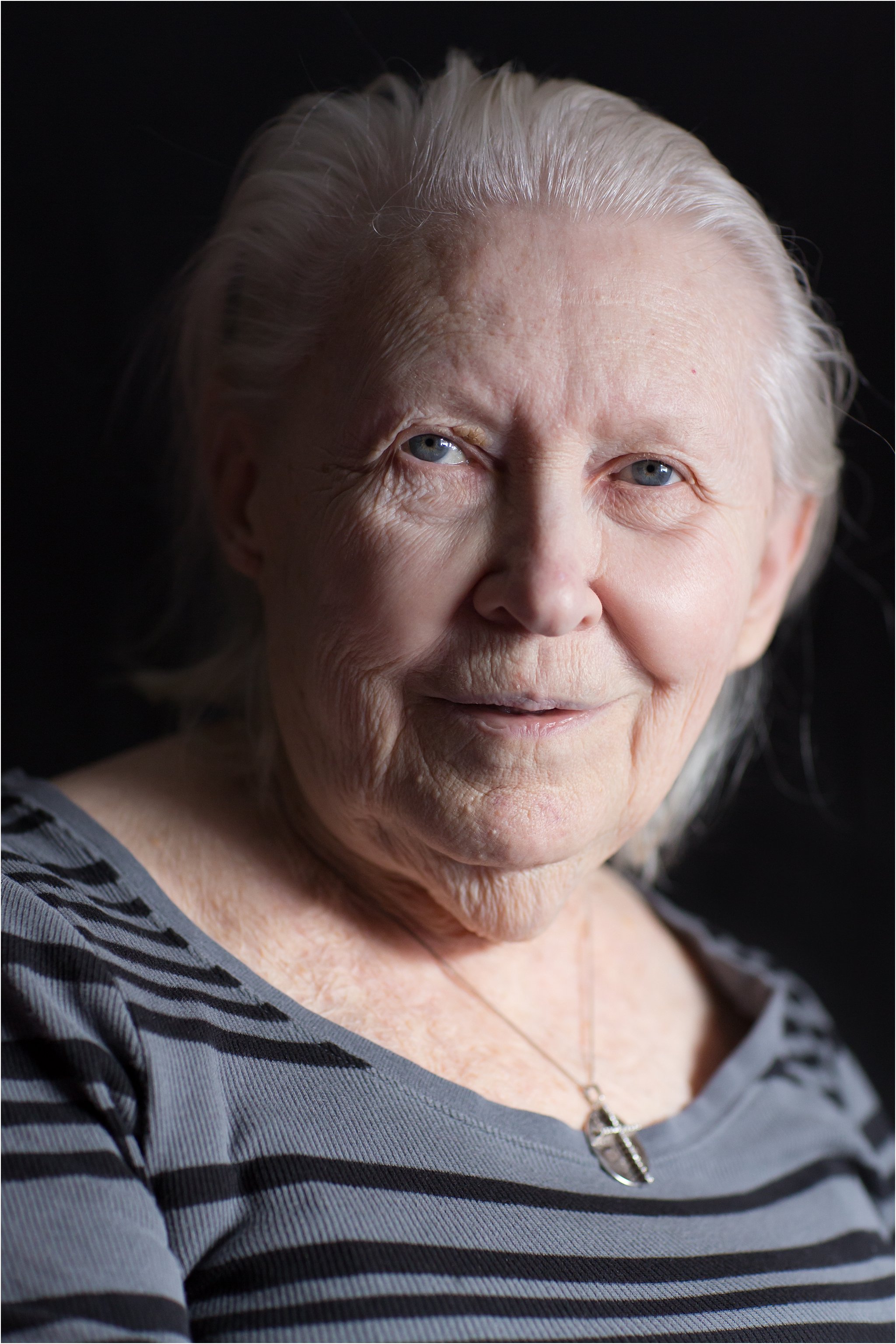 Portrait of Elderly Woman with Black Background II