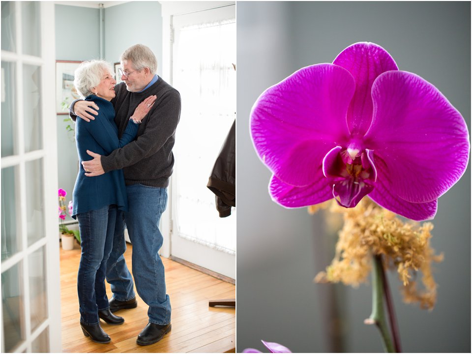 elderly couple and orchid