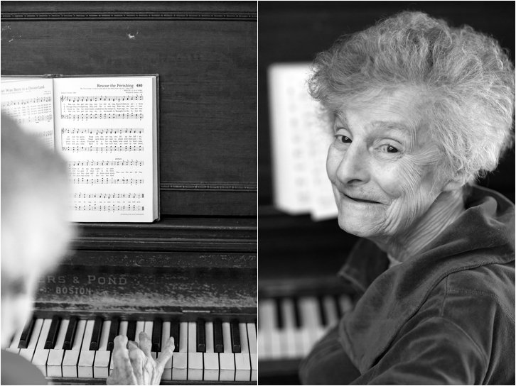 Elderly woman at piano