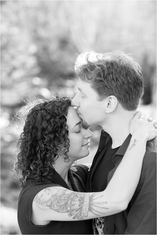 Black & White Portrait of Engaged Couple