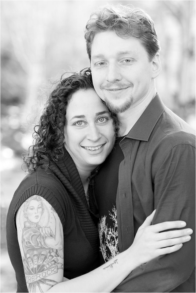 Black & White Portrait of Engaged Couple